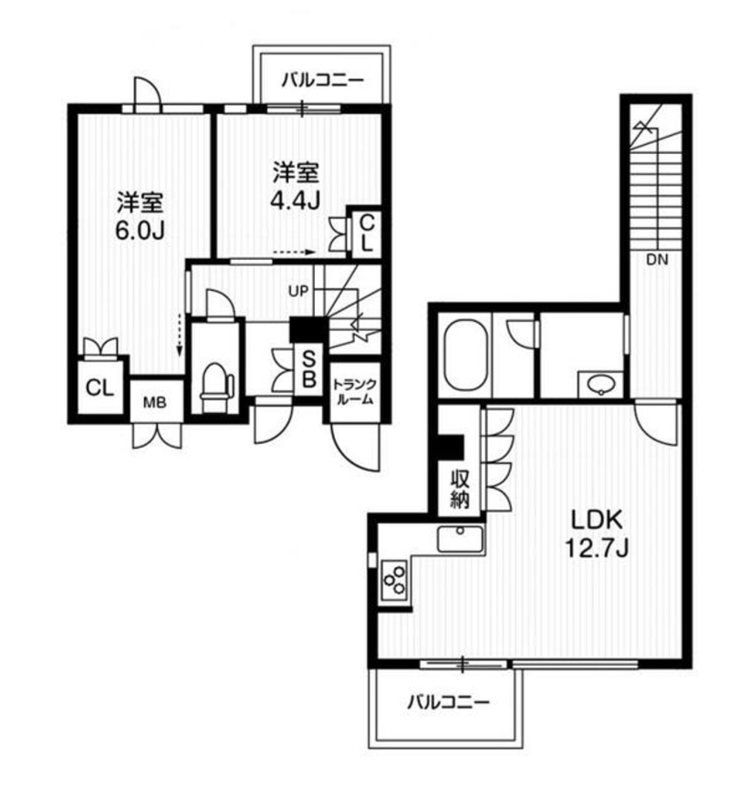 アーバンフラッツ目黒本町 (旧：エスティメゾン目黒本町)　206号室　間取り
