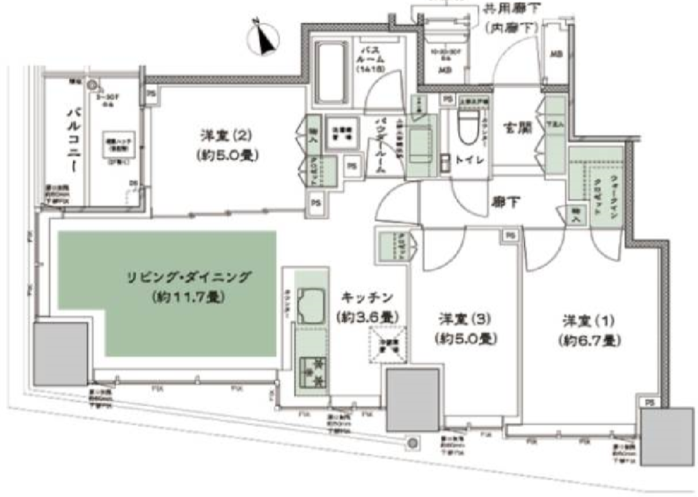 東京ベイシティタワー　2103号室　間取り
