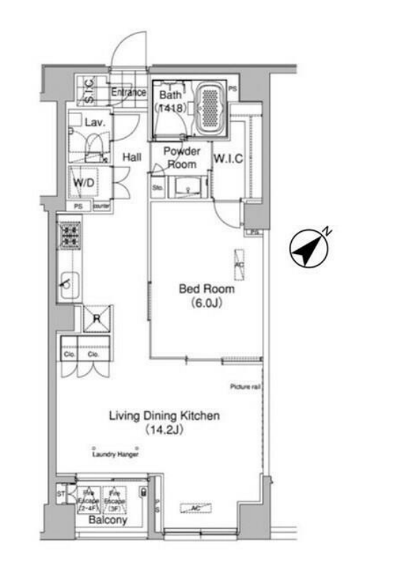 ライズ六本木永坂　402号室　間取り