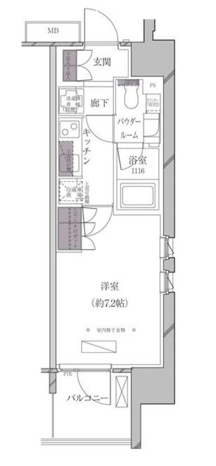 A-standard芝浦　1013号室　間取り