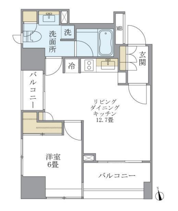 アパートメンツタワー麻布十番　403号室　間取り