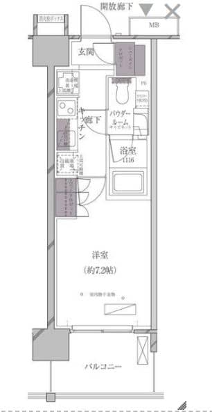A-standard芝浦　1212号室　間取り