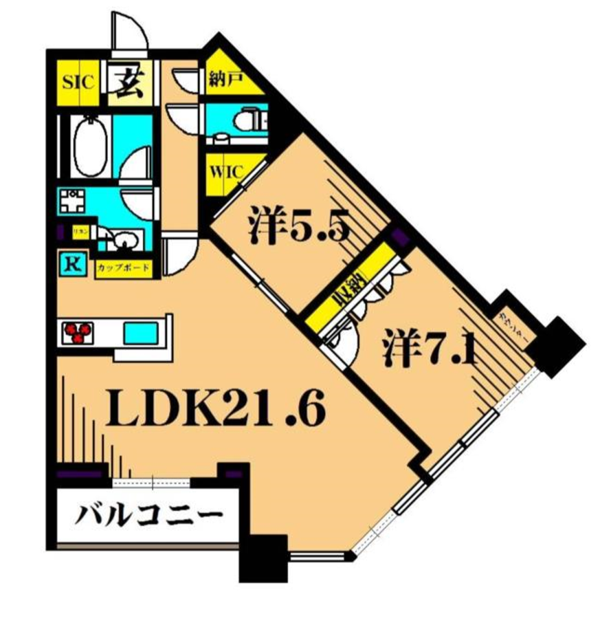 目黒第一マンションズ　906号室　間取り