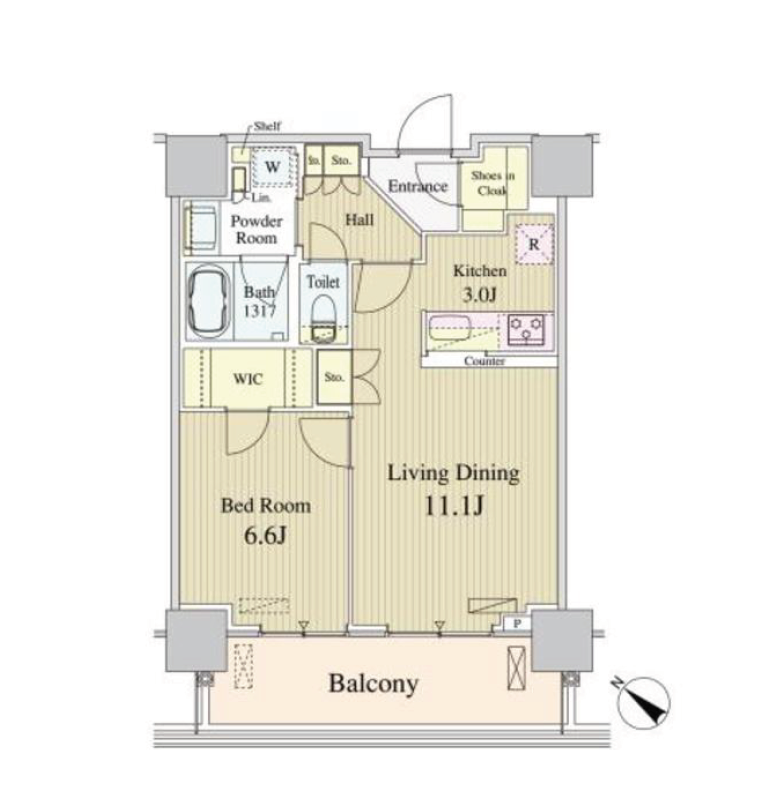 ルミレイス豊洲　1501号室　間取り