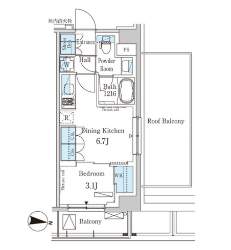 パークアクシス木場キャナル　ウエスト　1203号室　間取り