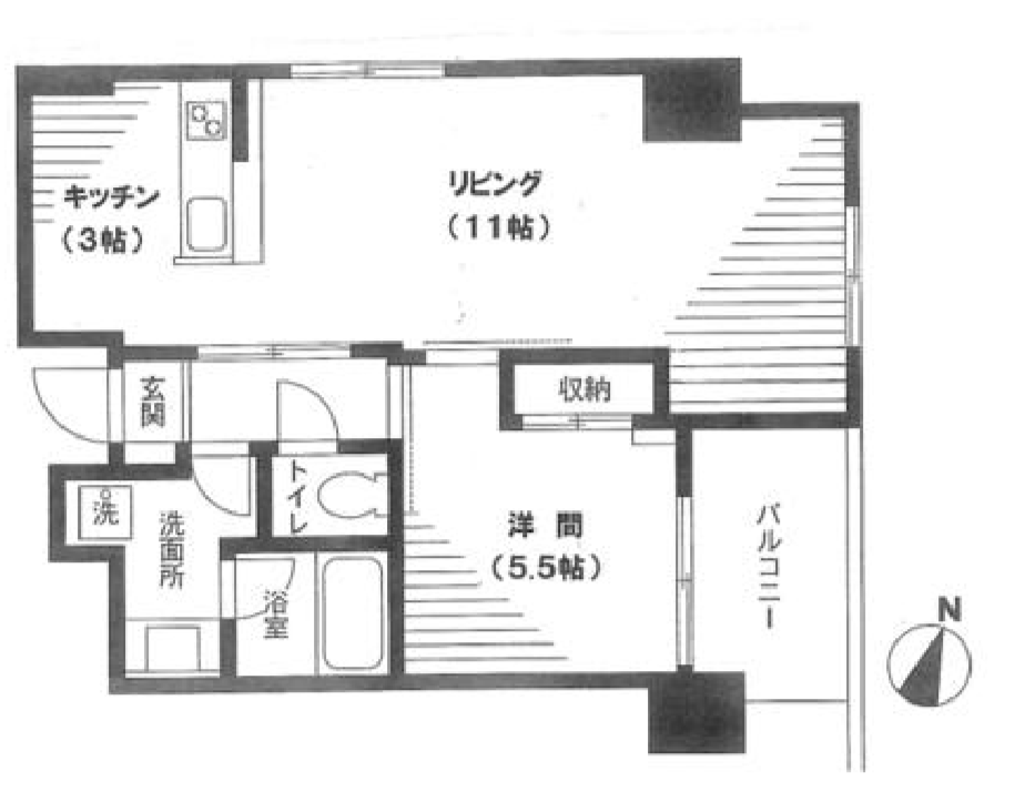 美竹コート　1005号室　間取り