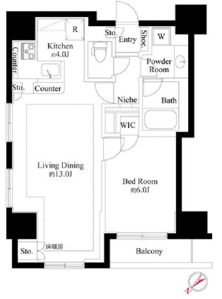 グランスイート銀座レスティモナーク　906号室　間取り