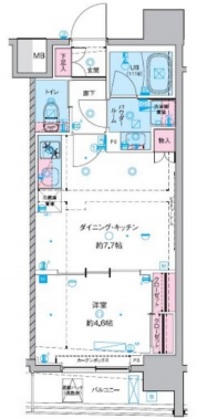 ジェノヴィア東神田グリーンヴェール　804号室　間取り