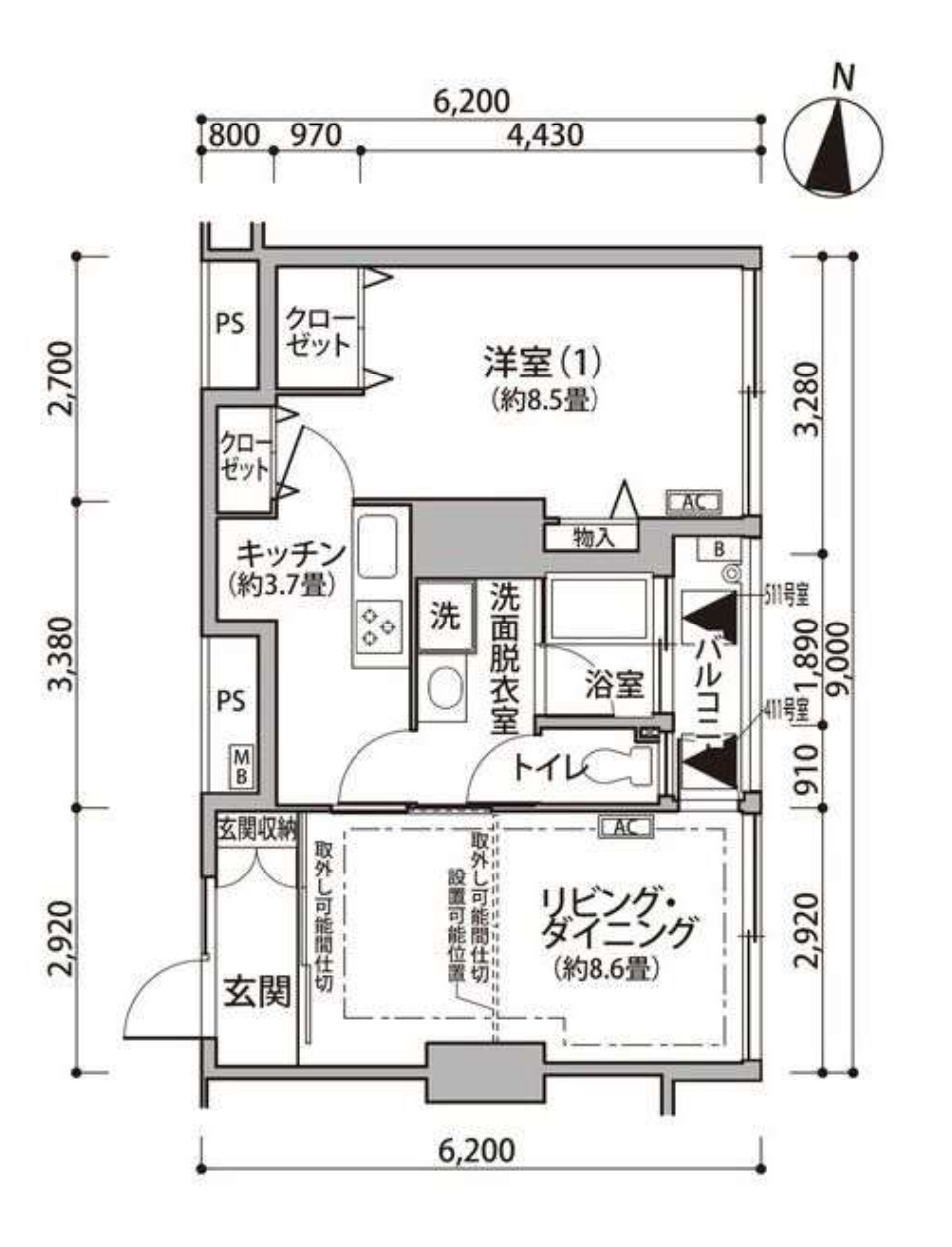 東雲キャナルコートCODAN 12号棟411号室 間取り