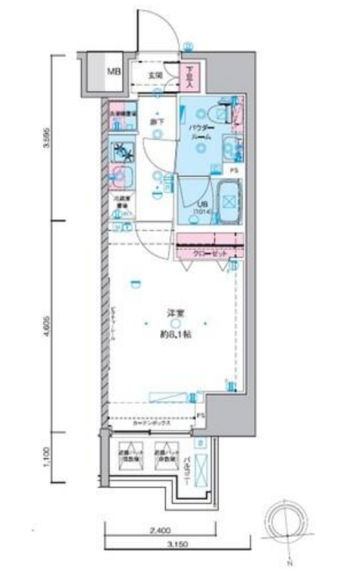 ジェノヴィア東神田グリーンヴェール　509号室　間取り