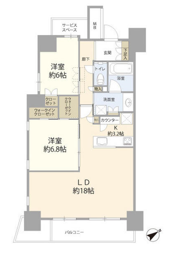 ザ・プレミアスカイ品川中延　14F号室　間取り