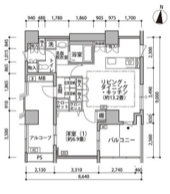 東雲キャナルコートCODAN　19号棟710号室　間取り