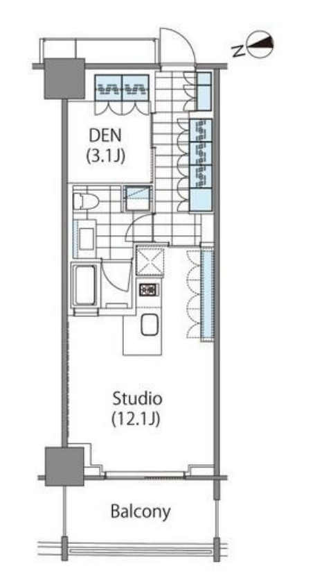 コンフォリア新宿イーストサイドタワー　803号室　間取り