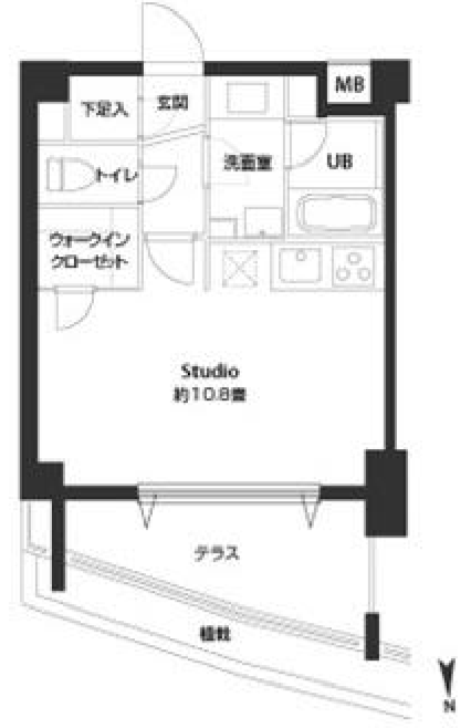 カスタリア自由が丘　104号室　間取り
