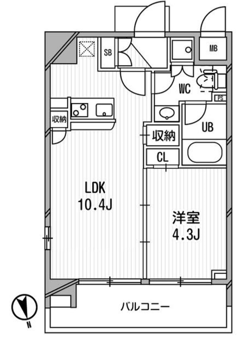 アーデン麻布十番　1001号室　間取り