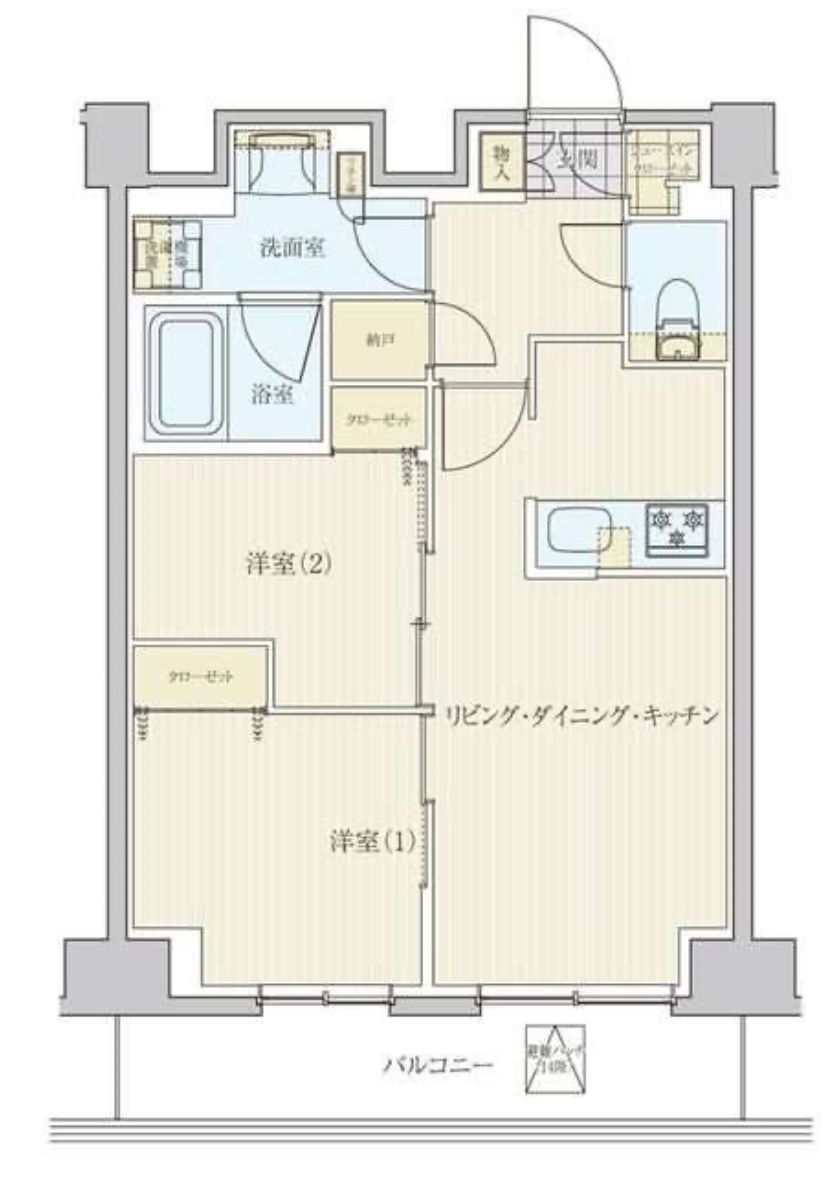 リビオメゾン南砂町　1402号室　間取り