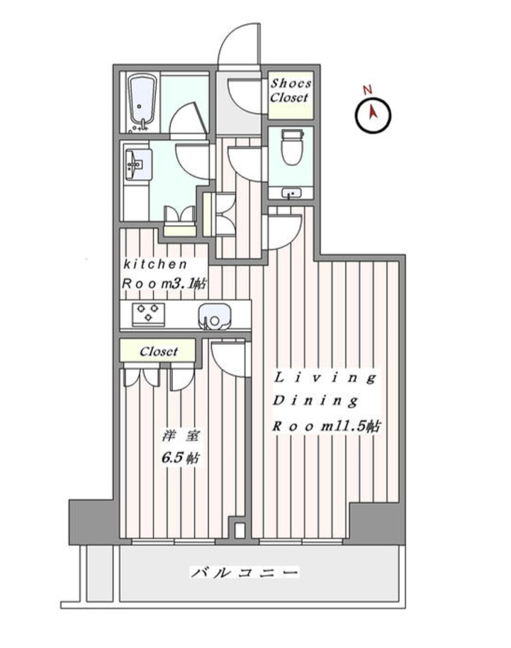 ザ・パークハウス新宿タワー　1013号室　間取り