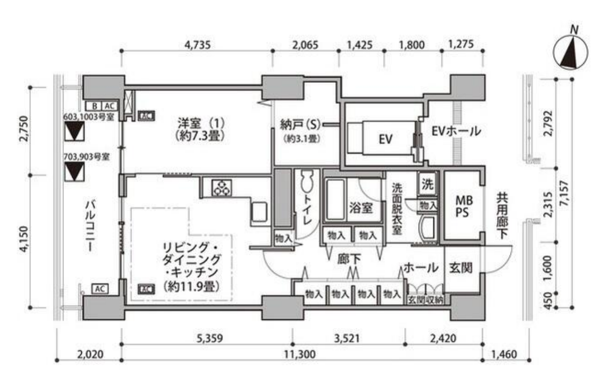 東雲キャナルコートCODAN　16号棟1003号室　間取り
