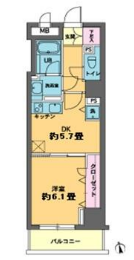 カスタリア新富町　302号室　間取り