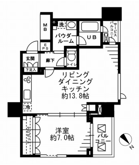 レジディア勝どき　1002号室　間取り