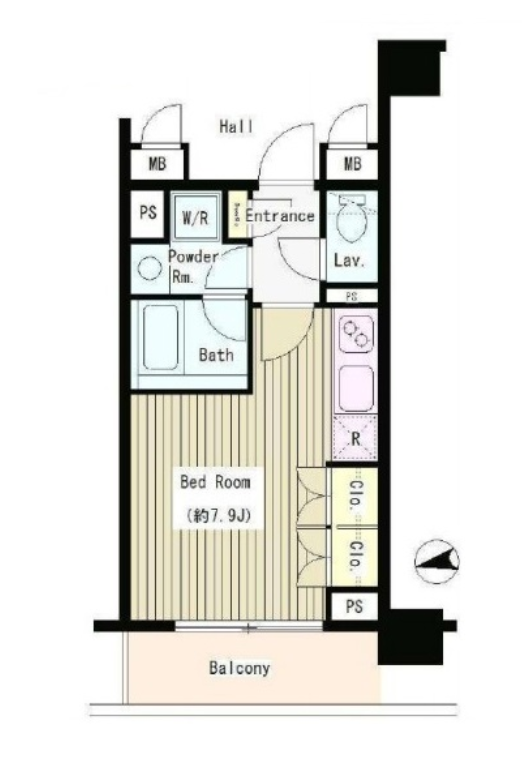 シティカレント大手町　602号室　間取り