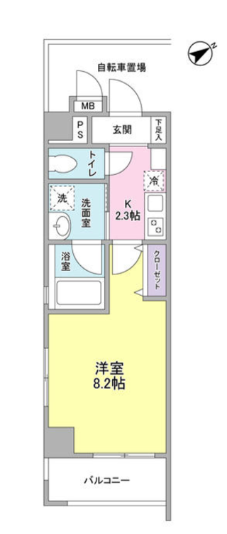 メゾンピオニー都立大学　403号室　間取り