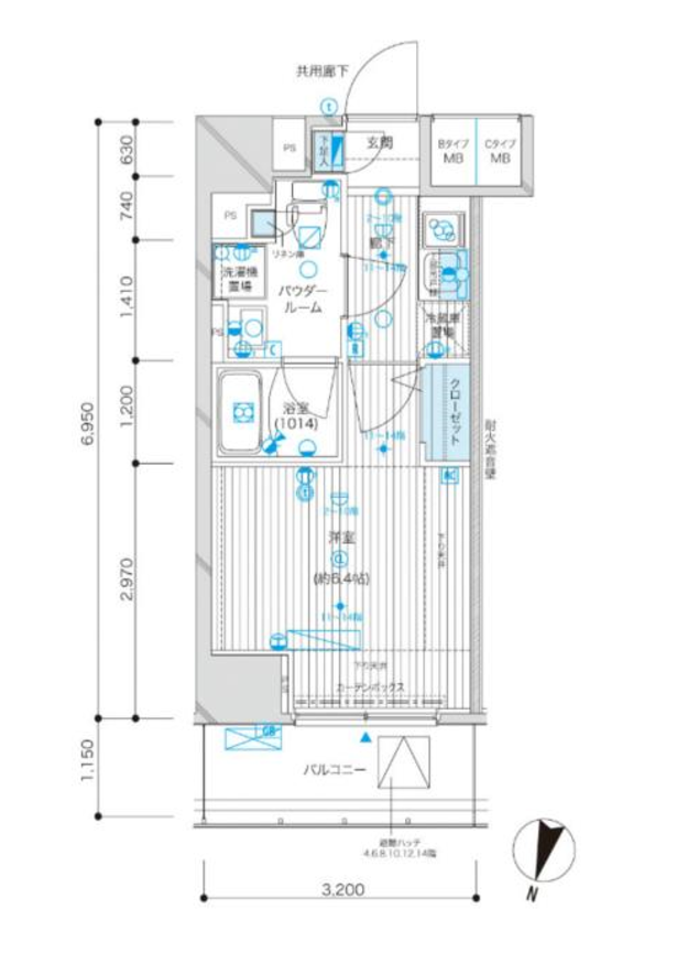 メインステージ九段下　502号室　間取り