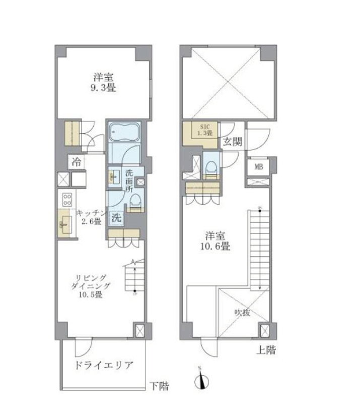 ルフォンプログレ学芸大学　101号室　間取り