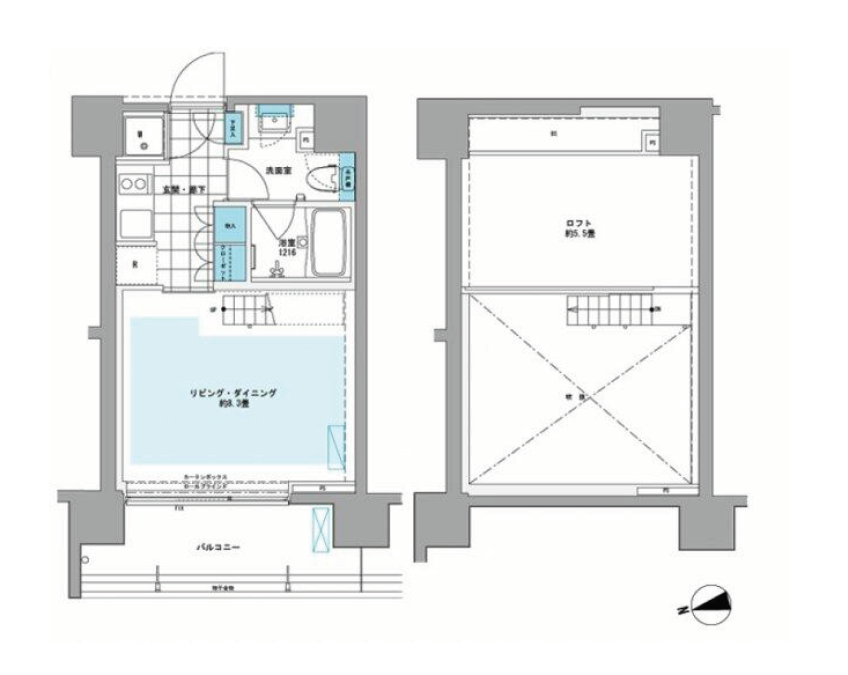 プライムアーバン芝浦LOFT　705号室　間取り