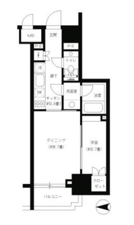 パークキューブ神田　502号室　間取り