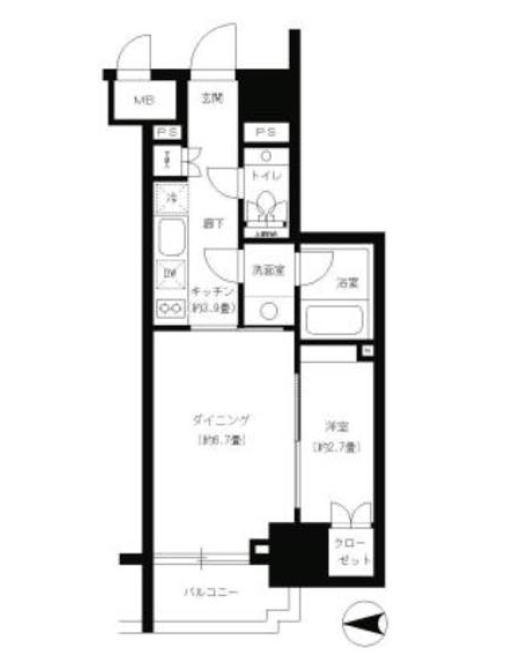 パークキューブ神田　302号室　間取り