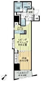 デュオ・スカーラ市ヶ谷　2F号室　間取り