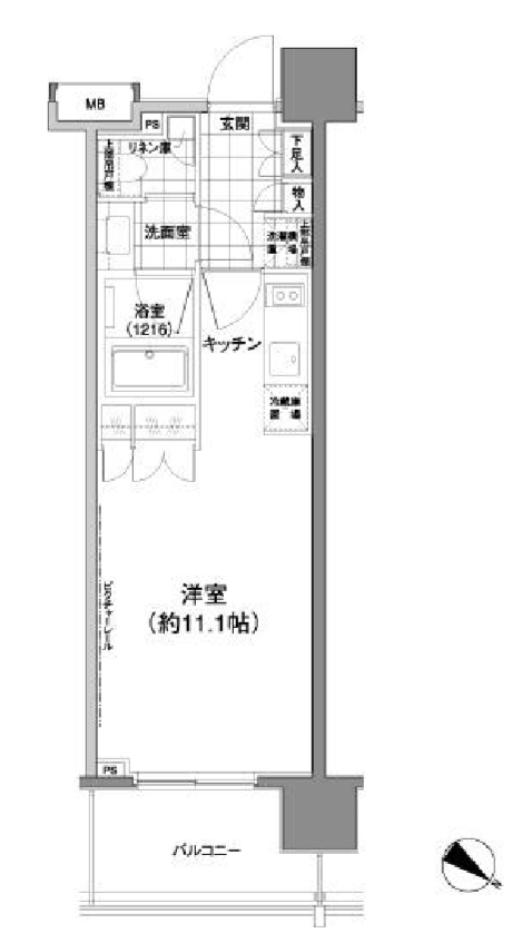 パークハビオ渋谷神山町　1105号室　間取り