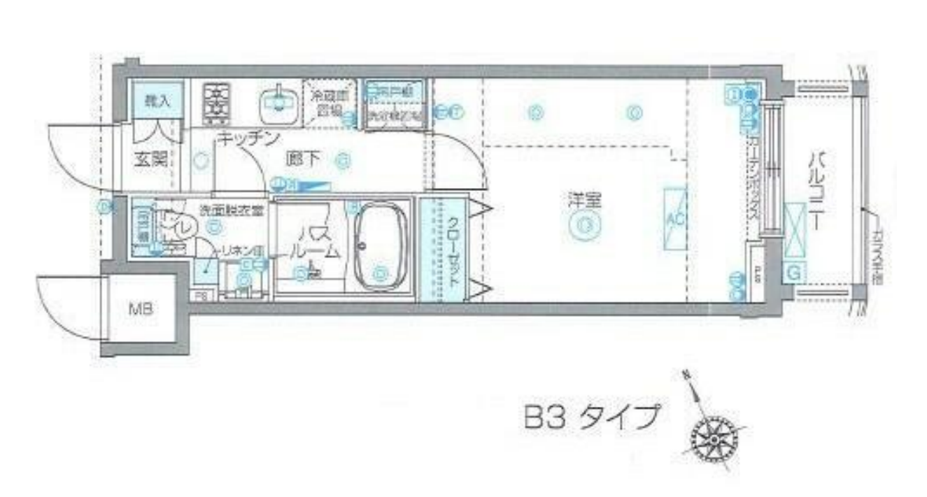ZOOM恵比寿　702号室　間取り
