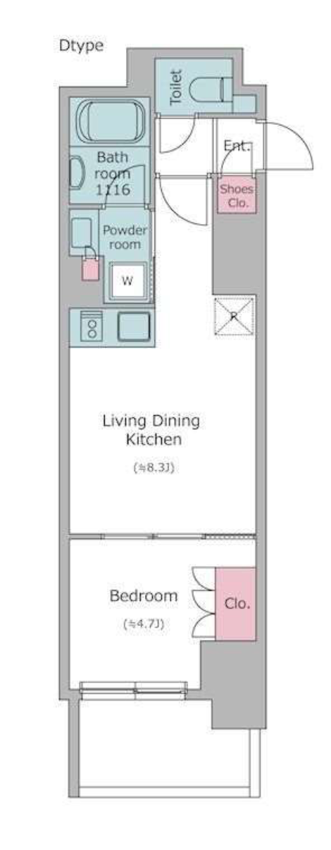 レジディア亀戸プレイス（旧：アクセリス亀戸）　1005号室　間取り