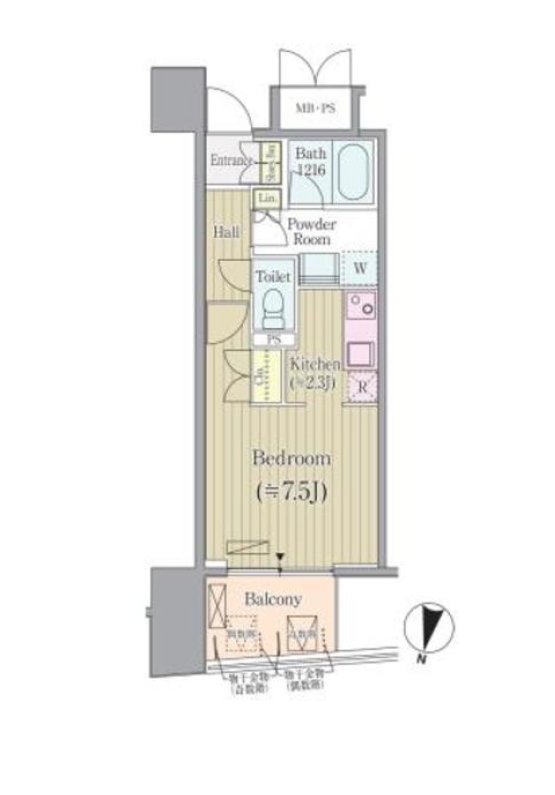 リンデンコート市ヶ谷　802号室　間取り