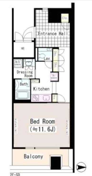 トレステージ四谷　205号室　間取り