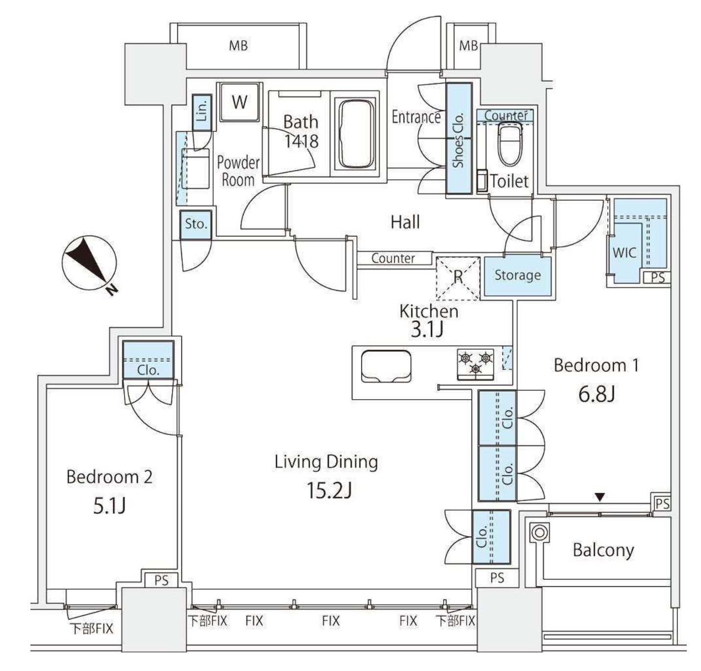 シティタワー武蔵小山　2908号室　間取り