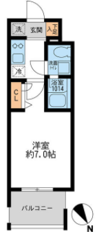 アーデン門前仲町　605号室　間取り