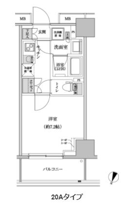 パークハビオ渋谷本町レジデンス　310号室　間取り