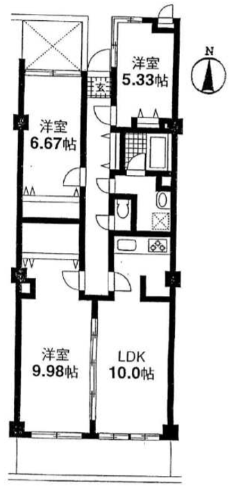 コリーヌ自由が丘　312号室　間取り