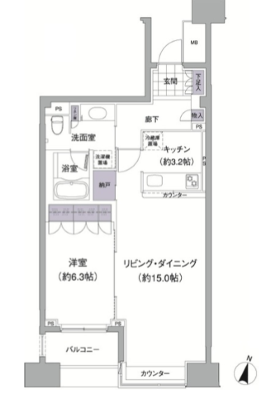 アビティ目黒　306号室　間取り