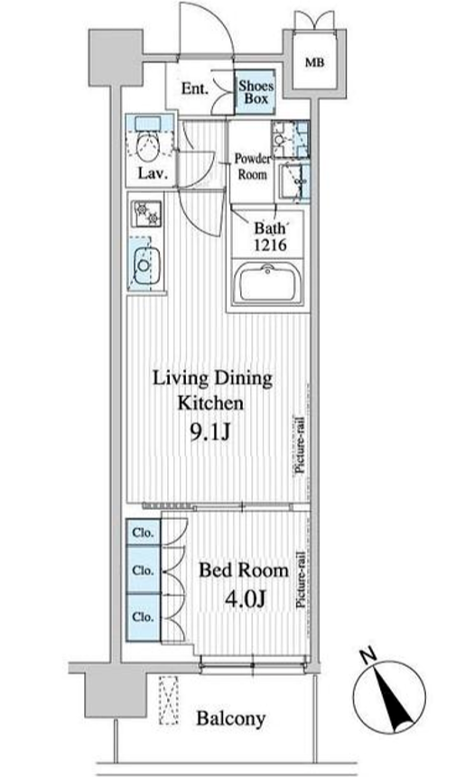 プレノ清澄庭園　716号室　間取り