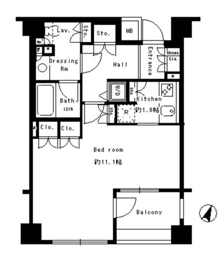 パークアクシス日本橋人形町　502号室　間取り