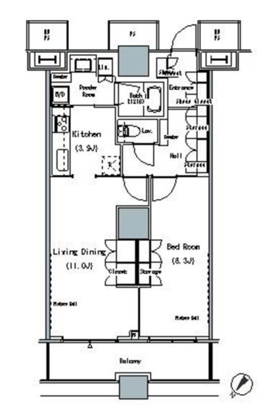 THE TOKYO TOWERS MID TOWER　411号室　間取り