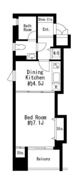 プライムアーバン日本橋茅場町　701号室　間取り
