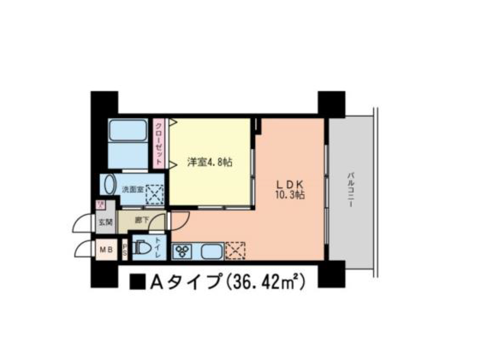 コーチェ芝公園　602号室　間取り