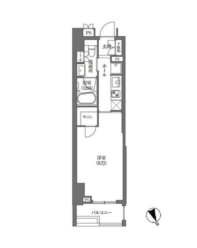 HAMACHO APARTMENTS　1204号室　間取り