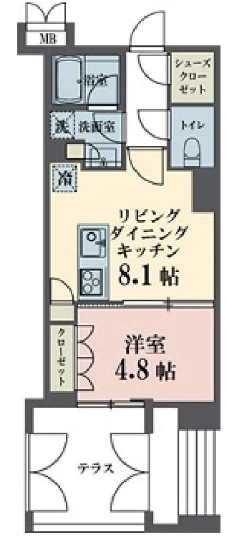 メゾンビスタ渋谷宇田川　104号室　間取り