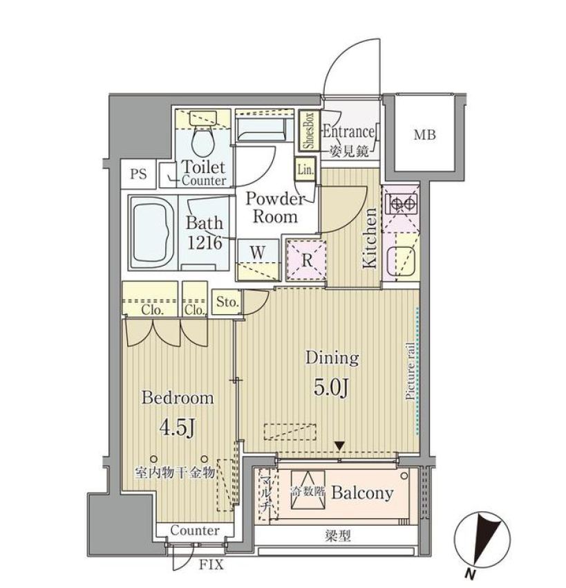 セレニティー神田　1003号室　間取り
